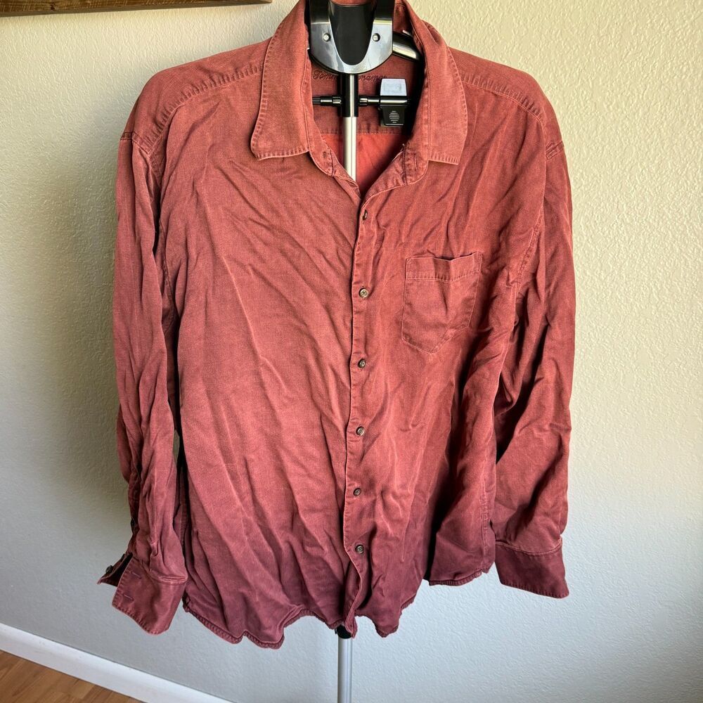 Tommy Bahama Silk Wool Blend Long Sleeve Button Up Dress Shirt Vacation XXL
